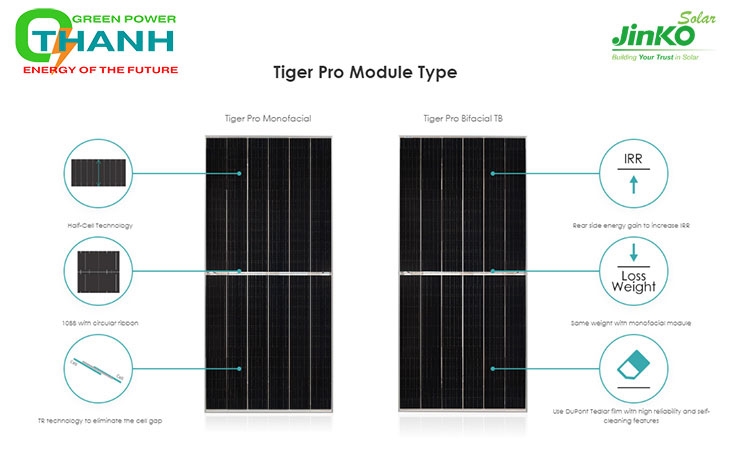 Pin mặt trời JinkoSolar Tiger Pro TR 520W giá thi công ở TPHCM 02
